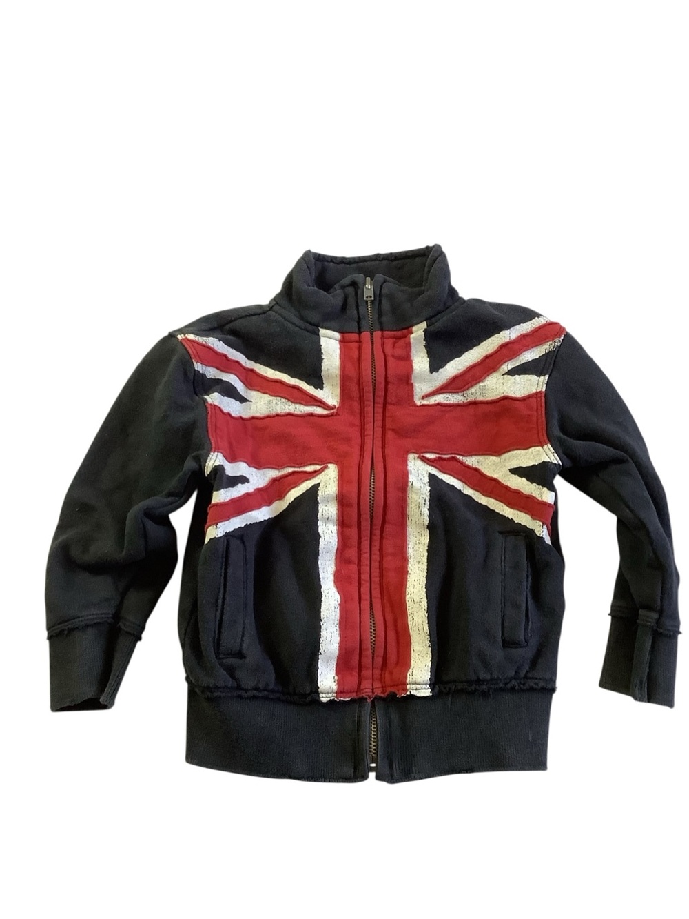 3T Guess union Jack Zip Up Mock Neck Sweatshirt